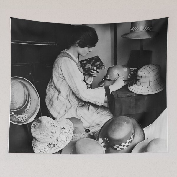 Item preview, Hat Maker, Black and White Vintage Photo designed and sold by modernretro.
