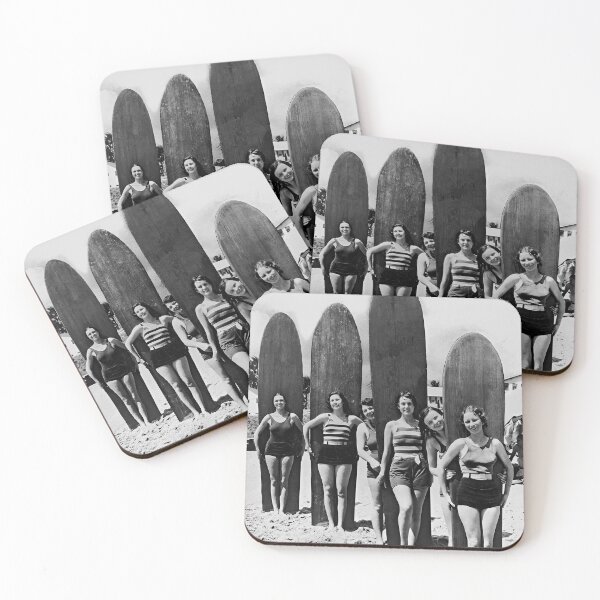 Item preview, Women Surfers, Black and White Vintage Art designed and sold by modernretro.