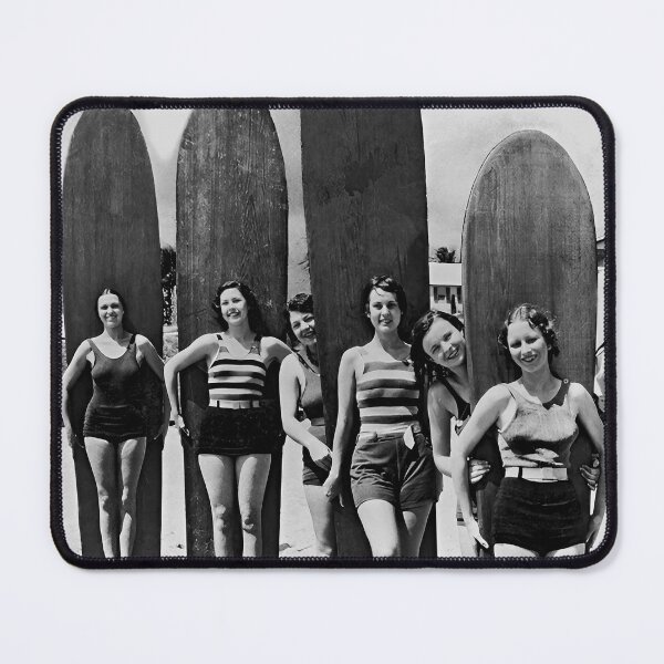 Item preview, Women Surfers, Black and White Vintage Art designed and sold by modernretro.