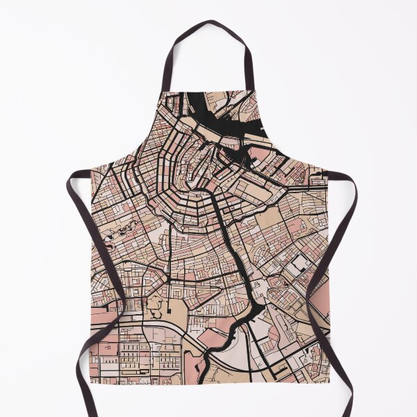 Item preview, Amsterdam Map Pattern in Soft Pink Pastels designed and sold by PatternMaps.