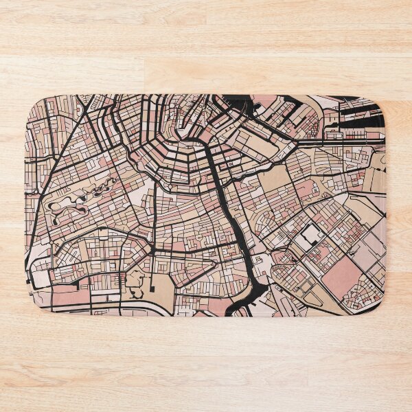 Item preview, Amsterdam Map Pattern in Soft Pink Pastels designed and sold by PatternMaps.