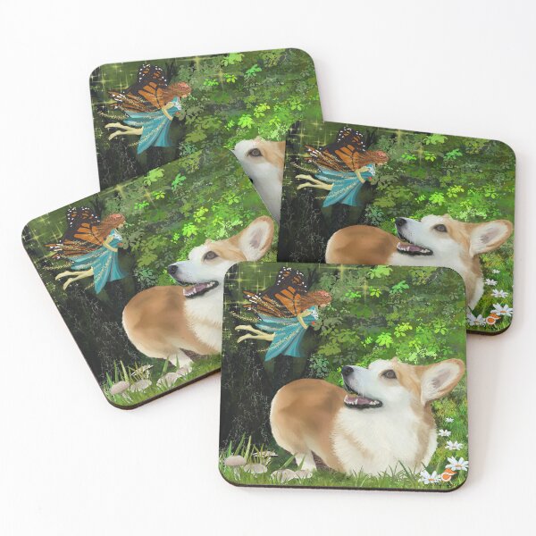 Item preview, The Corgi Meets a Fairy in the Forest  designed and sold by MyCorgiArt.