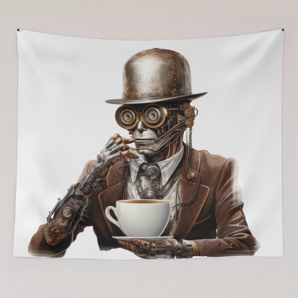 Item preview, Steampunk Coffee Drinker.f designed and sold by SteamJazzCafe.