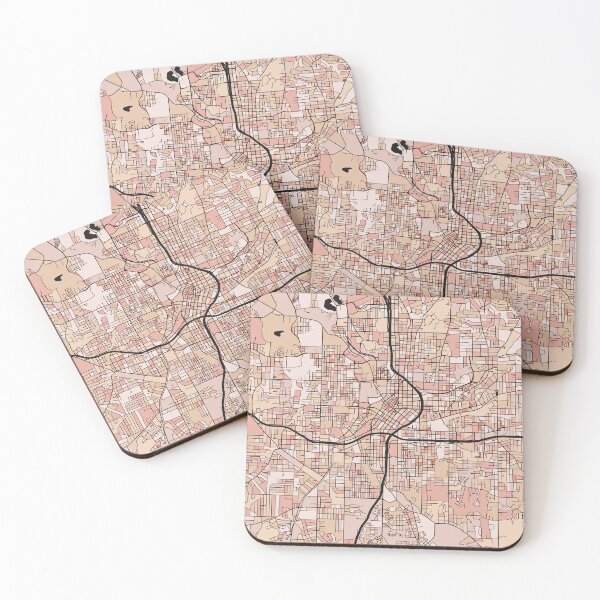 Item preview, Atlanta Map Pattern in Soft Pink Pastels designed and sold by PatternMaps.