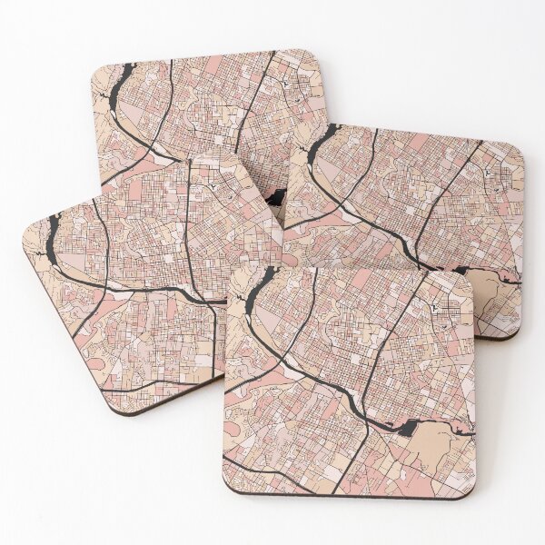Item preview, Austin Map Pattern in Soft Pink Pastels designed and sold by PatternMaps.
