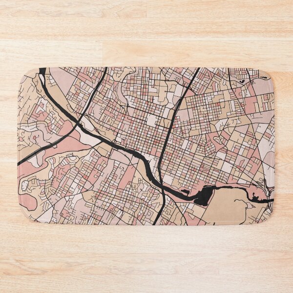 Item preview, Austin Map Pattern in Soft Pink Pastels designed and sold by PatternMaps.