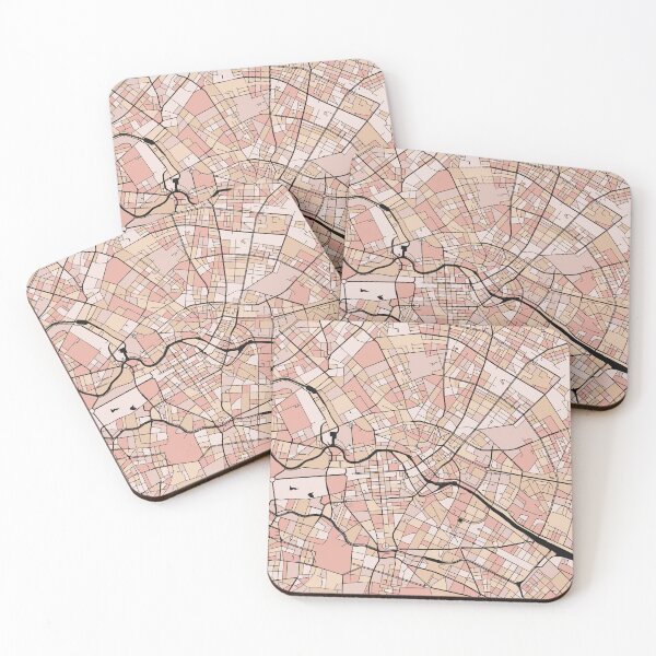Item preview, Berlin Map Pattern in Soft Pink Pastels designed and sold by PatternMaps.