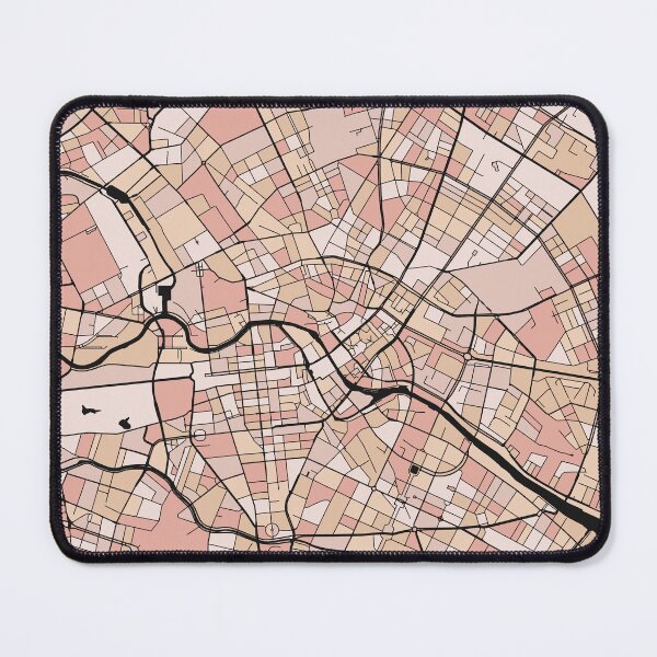 Item preview, Berlin Map Pattern in Soft Pink Pastels designed and sold by PatternMaps.