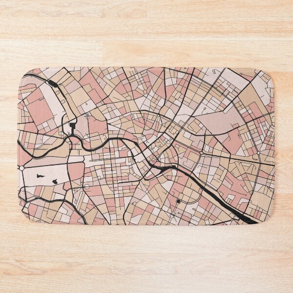 Item preview, Berlin Map Pattern in Soft Pink Pastels designed and sold by PatternMaps.