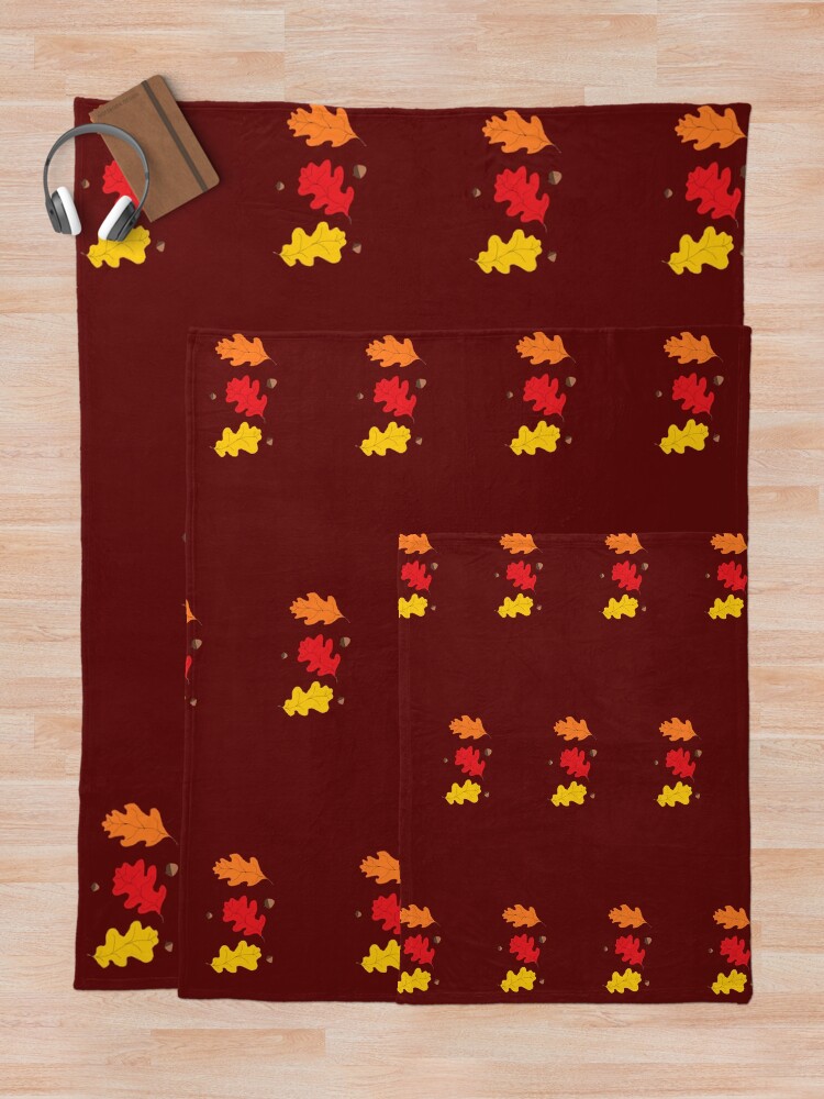 Thumbnail 5 of 6, Throw Blanket, Fall's Oak Leaves and Acorns designed and sold by 5849.