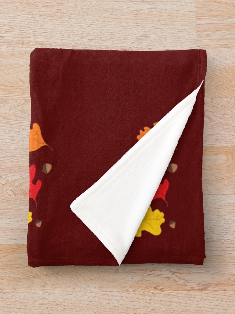 Thumbnail 3 of 6, Throw Blanket, Fall's Oak Leaves and Acorns designed and sold by 5849.