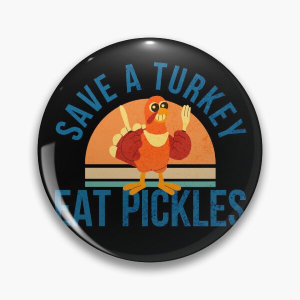 Item preview, Save A Turkey Eat Pickles Thanksgiving day groovy vintage retro  designed and sold by TNwandesignart.
