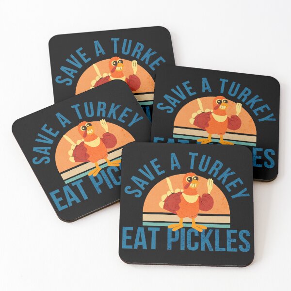Item preview, Save A Turkey Eat Pickles Thanksgiving day groovy vintage retro  designed and sold by TNwandesignart.