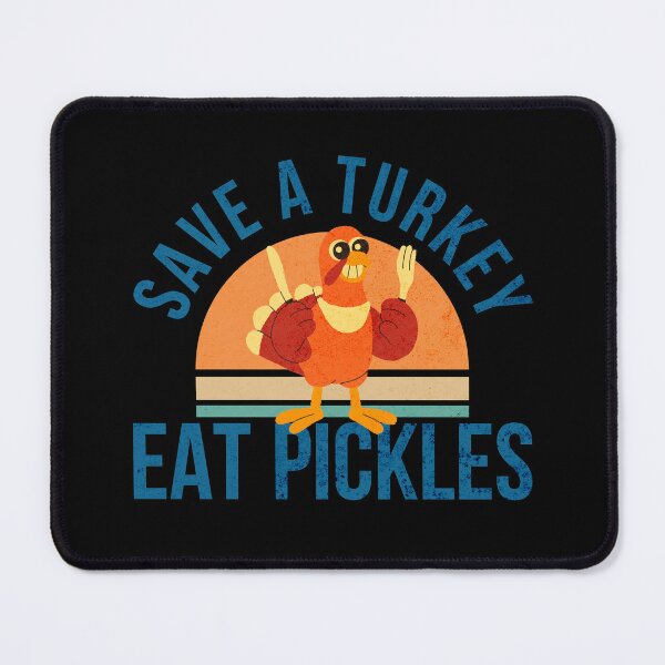 Item preview, Save A Turkey Eat Pickles Thanksgiving day groovy vintage retro designed and sold by TNwandesignart.