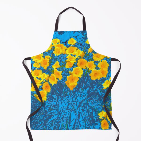 Item preview, ABSTRACT YELLOW DAY LILY GARDEN FLORALS BLUE ART designed and sold by sharlesart.