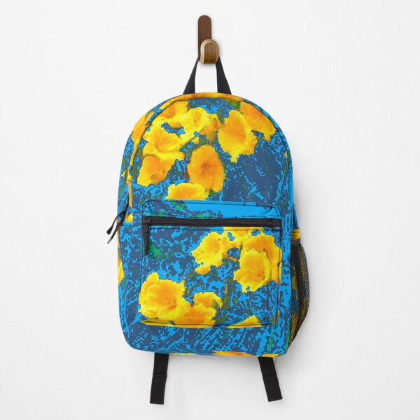 Item preview, ABSTRACT YELLOW DAY LILY GARDEN FLORALS BLUE ART designed and sold by sharlesart.