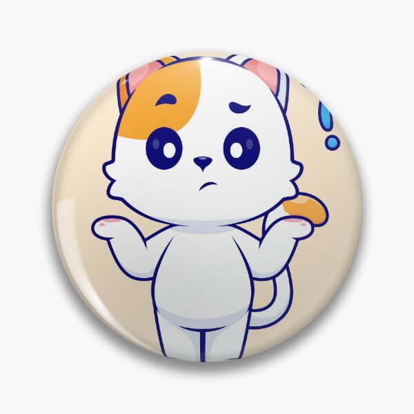 Item preview, Confused Cat: Charming Cartoon Icon for Animal and Nature Enthusiasts designed and sold by hjian8219.