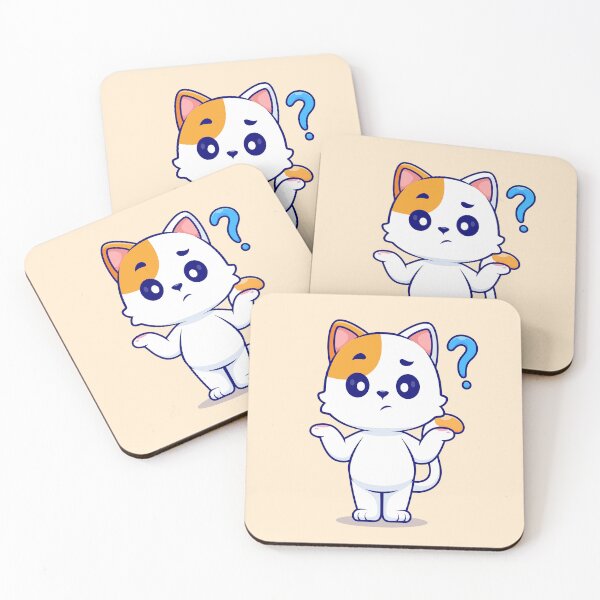 Item preview, Confused Cat: Charming Cartoon Icon for Animal and Nature Enthusiasts designed and sold by hjian8219.
