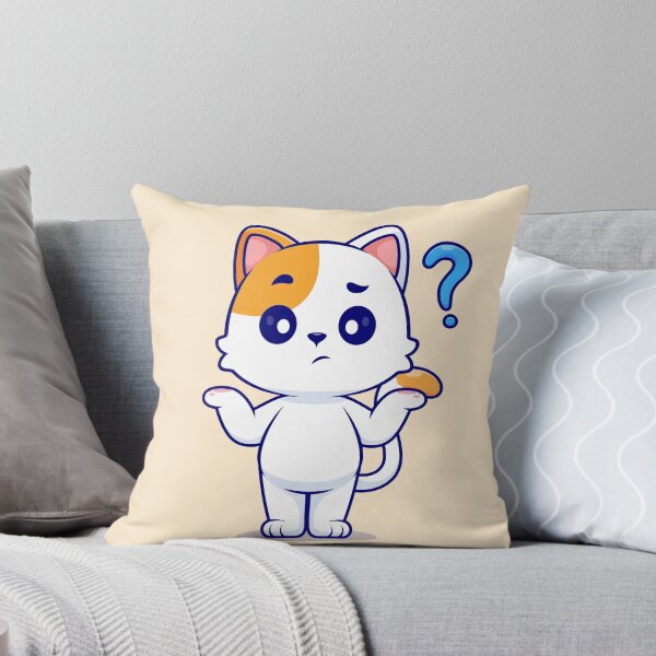 Item preview, Confused Cat: Charming Cartoon Icon for Animal and Nature Enthusiasts designed and sold by hjian8219.