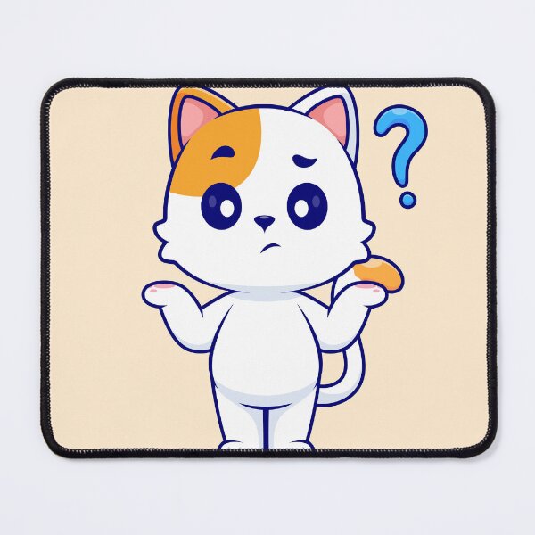 Item preview, Confused Cat: Charming Cartoon Icon for Animal and Nature Enthusiasts designed and sold by hjian8219.
