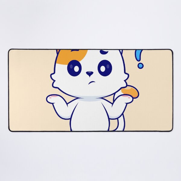 Item preview, Confused Cat: Charming Cartoon Icon for Animal and Nature Enthusiasts designed and sold by hjian8219.