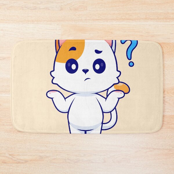 Item preview, Confused Cat: Charming Cartoon Icon for Animal and Nature Enthusiasts designed and sold by hjian8219.