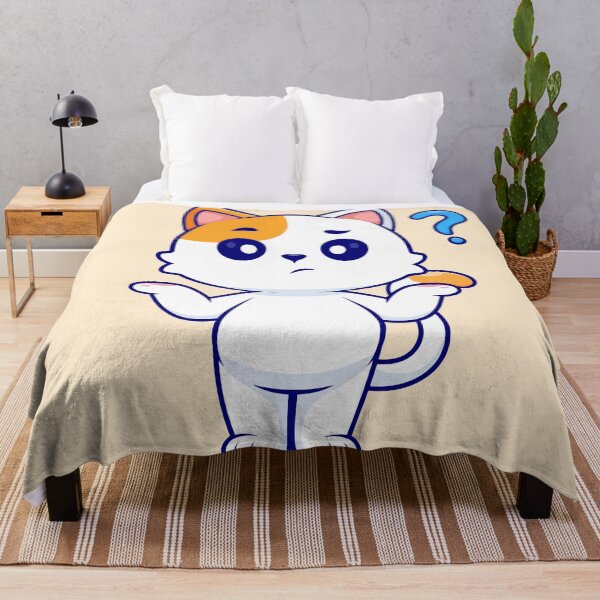 Item preview, Confused Cat: Charming Cartoon Icon for Animal and Nature Enthusiasts designed and sold by hjian8219.