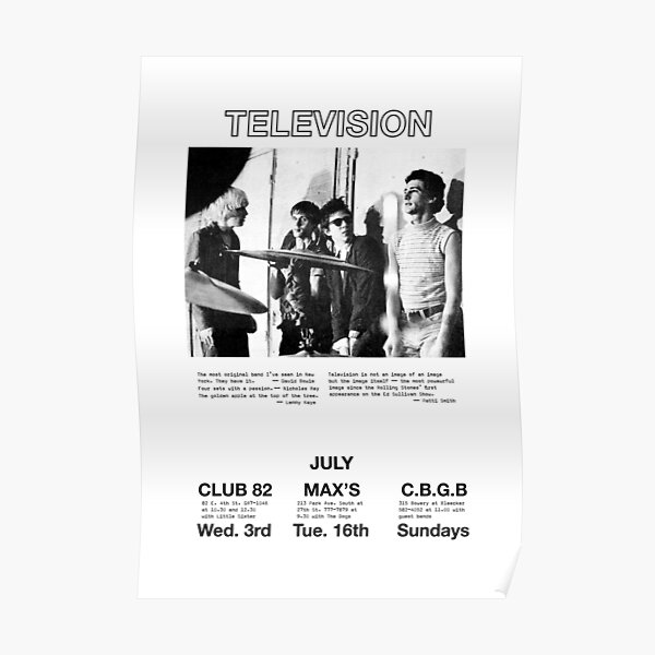 TELEVISION LIVE POSTER C.B.G.B. PUNK NEW YORK TOM VERLAINE RICHARD LLOYD Poster