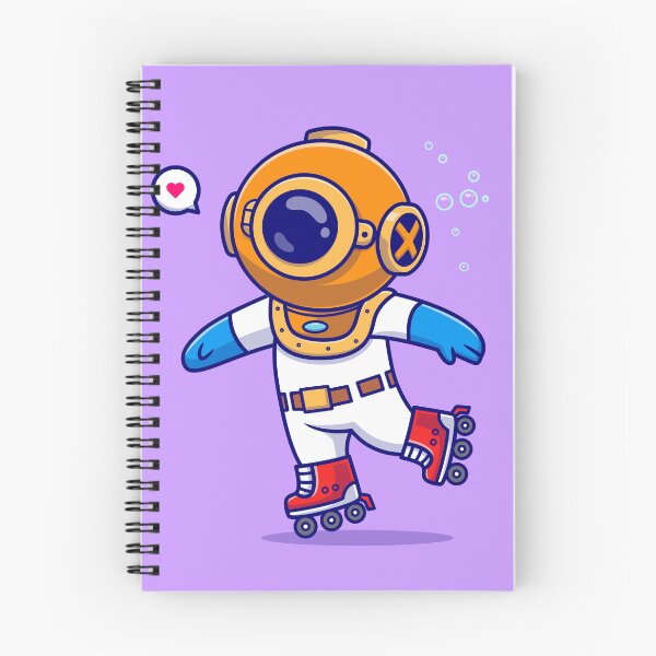 Item preview, Dive and Glide: Cute Diver Roller Skating Cartoon Vector Icon Illustration designed and sold by hjian8219.