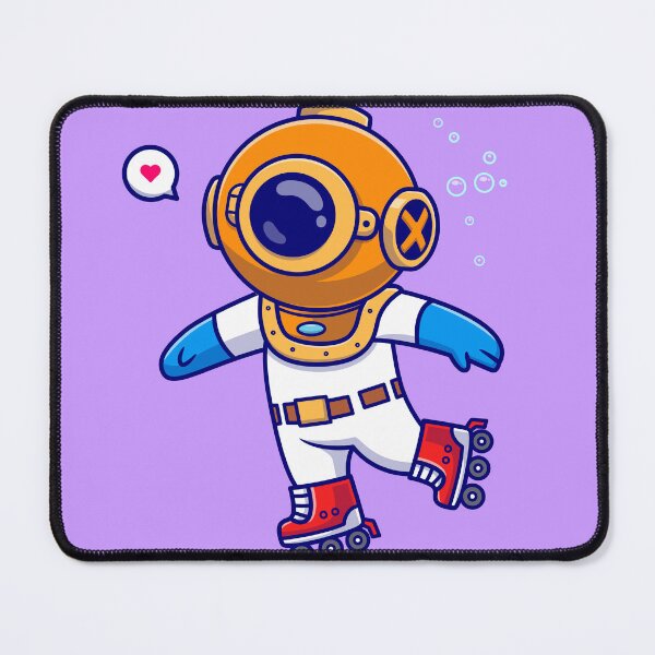 Item preview, Dive and Glide: Cute Diver Roller Skating Cartoon Vector Icon Illustration designed and sold by hjian8219.