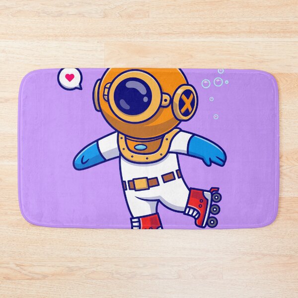 Item preview, Dive and Glide: Cute Diver Roller Skating Cartoon Vector Icon Illustration designed and sold by hjian8219.