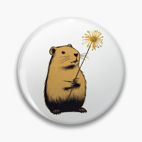 Item preview, Capybara holding flower designed and sold by PawelNature.