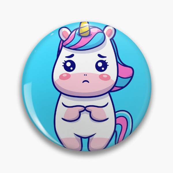 Item preview, Melancholy Unicorn: Adorable Sad Cartoon Icon Illustration designed and sold by hjian8219.