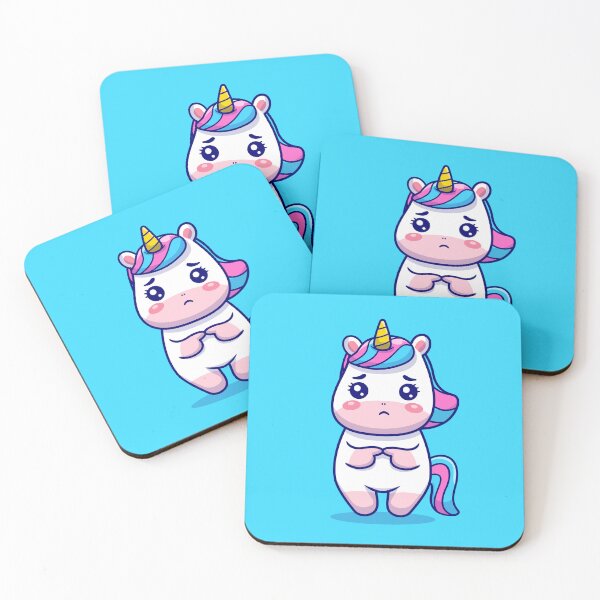 Item preview, Melancholy Unicorn: Adorable Sad Cartoon Icon Illustration designed and sold by hjian8219.