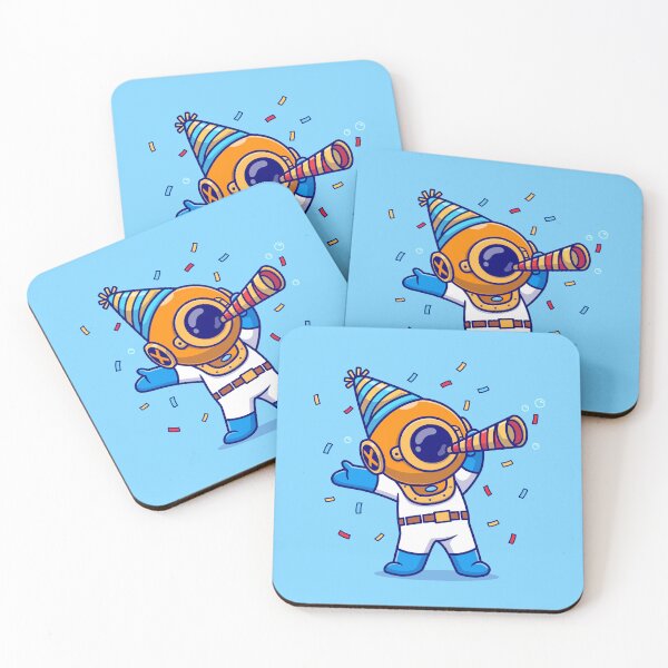 Item preview, Birthday Splash: Cute Diver Celebrate Cartoon Vector Icon designed and sold by hjian8219.