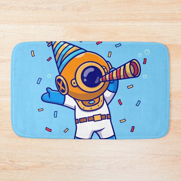 Item preview, Birthday Splash: Cute Diver Celebrate Cartoon Vector Icon designed and sold by hjian8219.