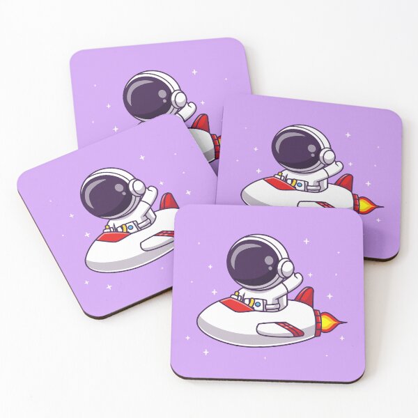 Item preview,  "Interstellar Adventure: Cute Astronaut Riding Rocket Plane Cartoon Vector Icon designed and sold by hjian8219.