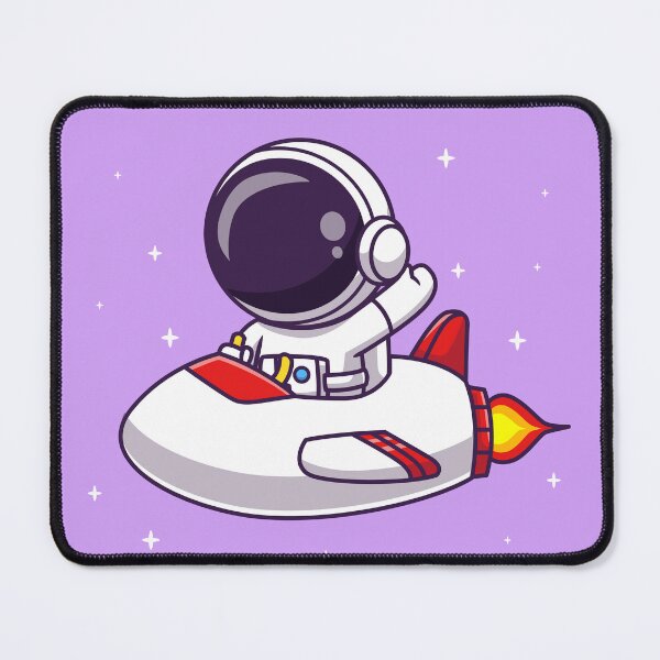 Item preview,  "Interstellar Adventure: Cute Astronaut Riding Rocket Plane Cartoon Vector Icon designed and sold by hjian8219.