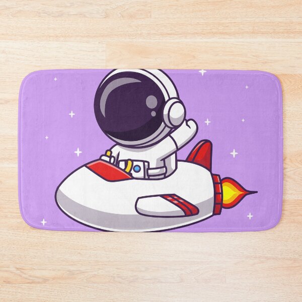 Item preview, "Interstellar Adventure: Cute Astronaut Riding Rocket Plane Cartoon Vector Icon designed and sold by hjian8219.