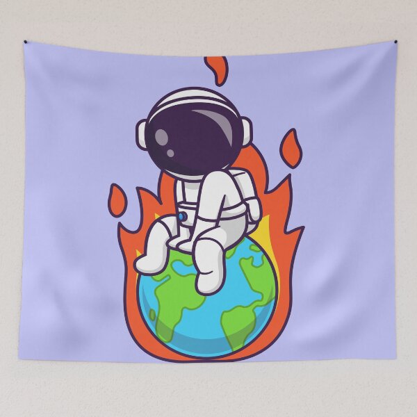 Item preview, Guardian of the Globe: Cute Astronaut Protecting Earth Cartoon Vector Icon designed and sold by hjian8219.