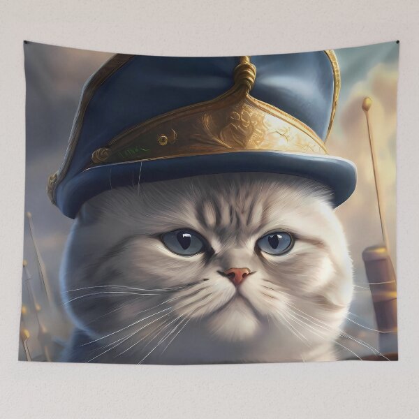 Item preview, Scottish Fold cat as a swashbuckling pirate designed and sold by purrfect pattern.