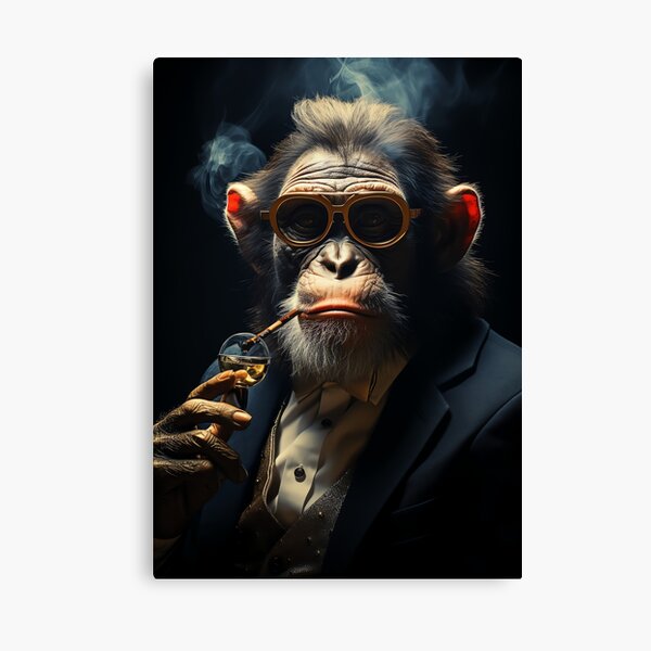 Item preview, Smoking Monkey Portrait designed and sold by JourneyGems.