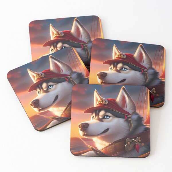Item preview, Siberian Husky as a daring pirate captain designed and sold by purrfect pattern.