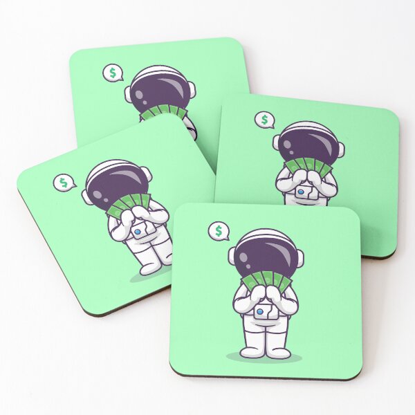 Item preview, Cosmic Finances: Cute Astronaut with Money Cartoon Vector Icon designed and sold by hjian8219.