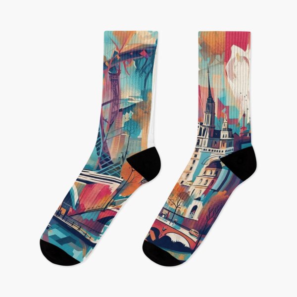 Item preview, Paris abstract art with Eiffel Tower designed and sold by JackFreestone.