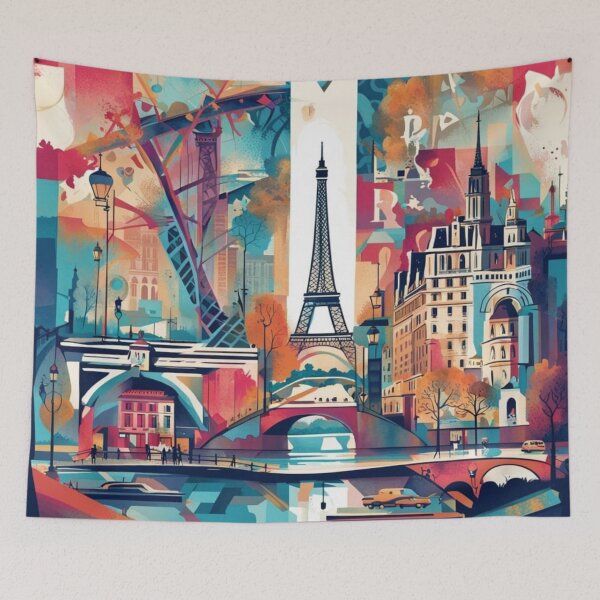 Item preview, Paris abstract art with Eiffel Tower designed and sold by JackFreestone.