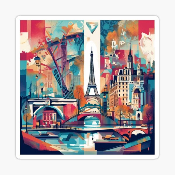 Aperçu de l'œuvre Art abstrait de Paris avec la Tour Eiffel créée et vendue par JackFreestone.