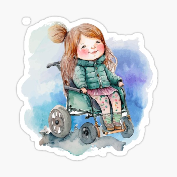 Stickers Car Princess Girl Disability Wheelchair 