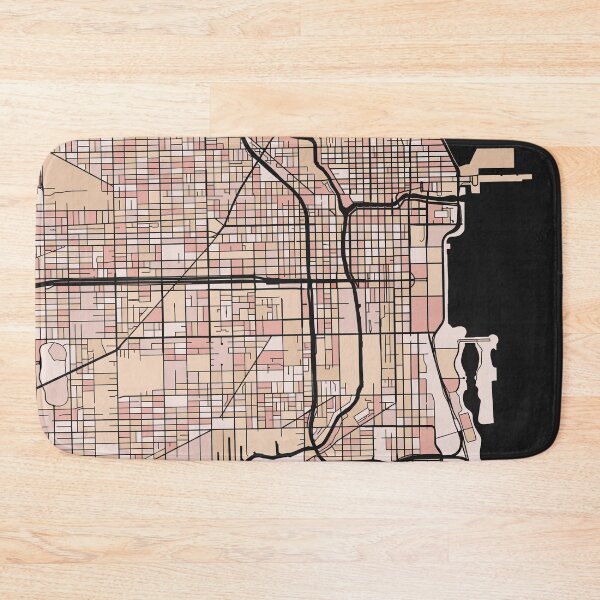 Item preview, Chicago Map Pattern in Soft Pink Pastels designed and sold by PatternMaps.