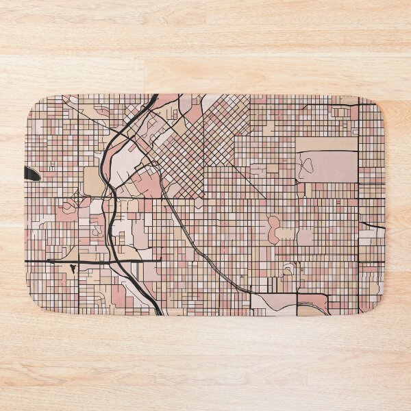Item preview, Denver Map Pattern in Soft Pink Pastels designed and sold by PatternMaps.